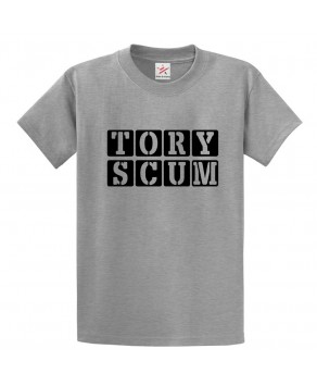 Tory Scum Anti Local National Elections Labour Graphic Print Style Unisex Kids & Adult T-shirt